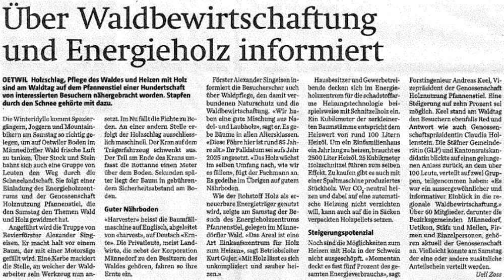 Über Waldbewirtschaftung und Energieholz informiert